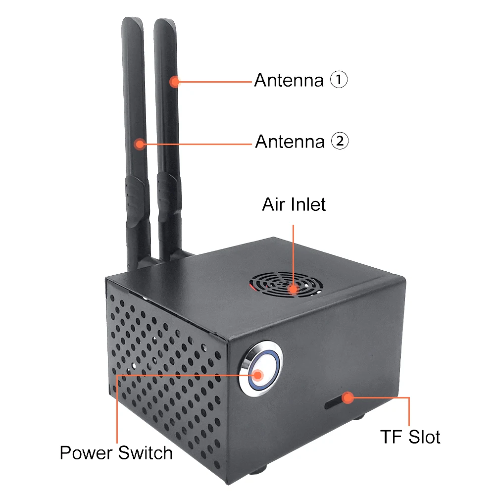 NVIDIA Jetson Nano Metallgehäuse/Gehäuse mit Power- und Reset-Steuerschalter für NVIDIA Jetson Nano Developer Kit