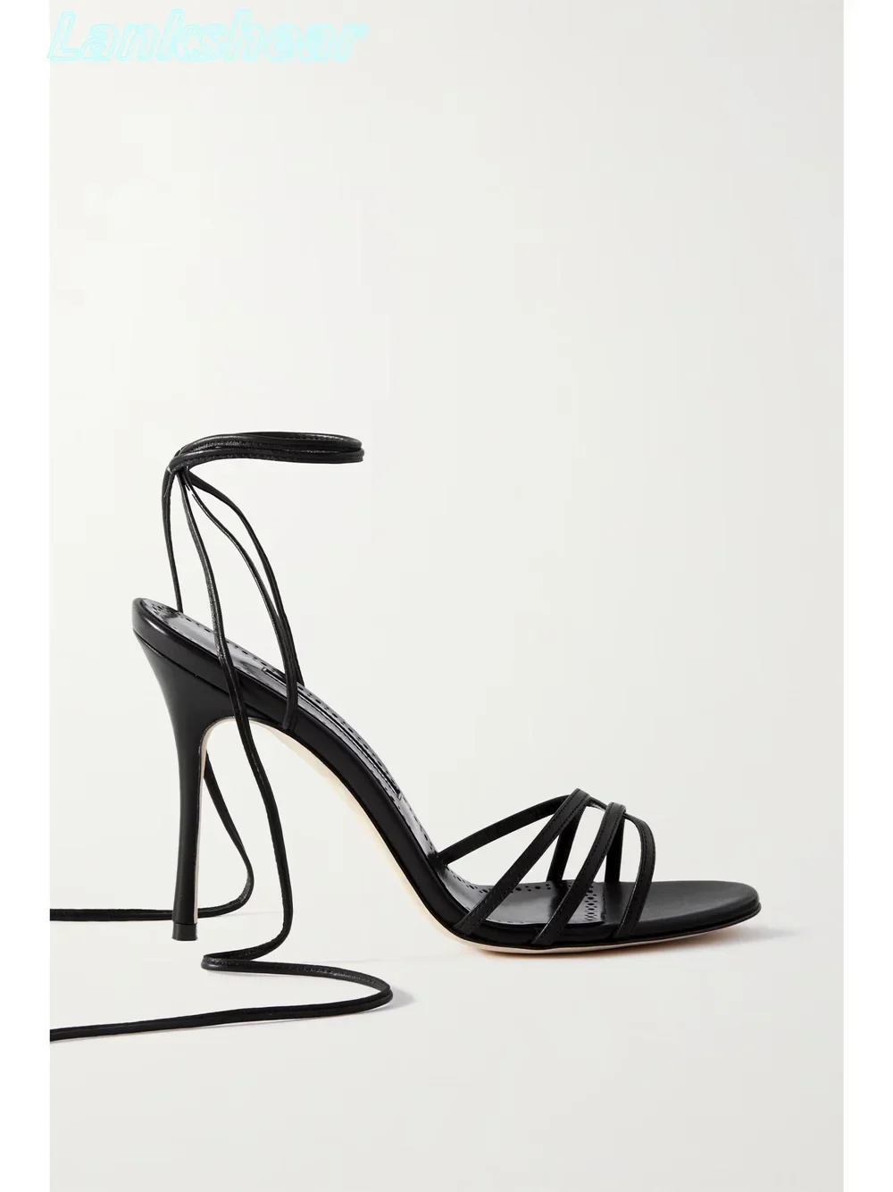 Multiple Straps Round Open Toe Sandals Thin High Heels Ankle Lace-up Solid Women Shoes Luxuries Stilettos 2025 New Arrivals - Image 2