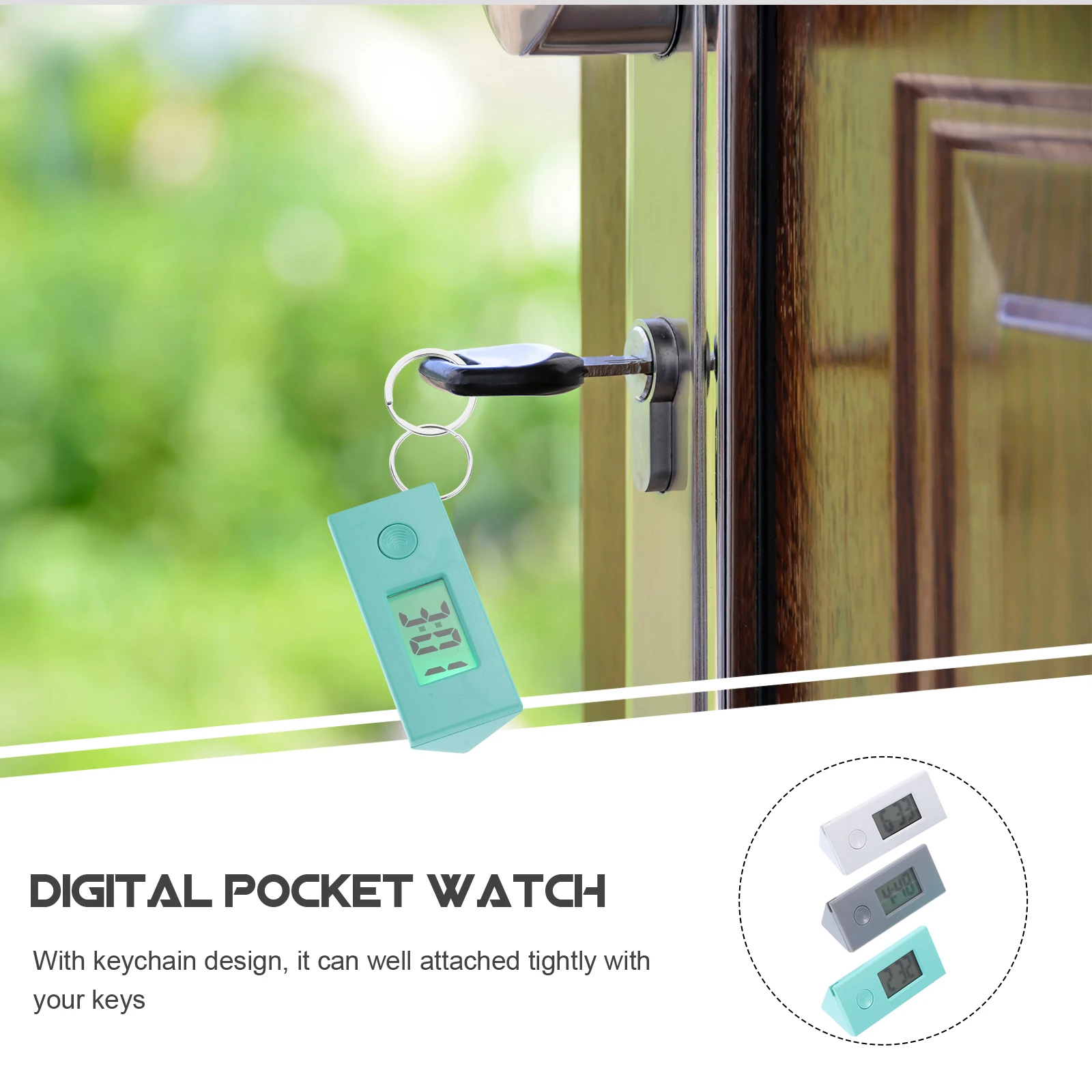 

3pcs Small Portable Pocket Watch Pocket Watches Keychain Electronic Hanging Watch for Kids Students Portable Nurse Gifts