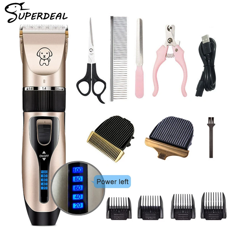 Dog Clipper Dog Hair Clippers Grooming (Pet/Cat/Dog/Rabbit) Haircut Trimmer Shaver Set Pets Cordless Rechargeable Professional