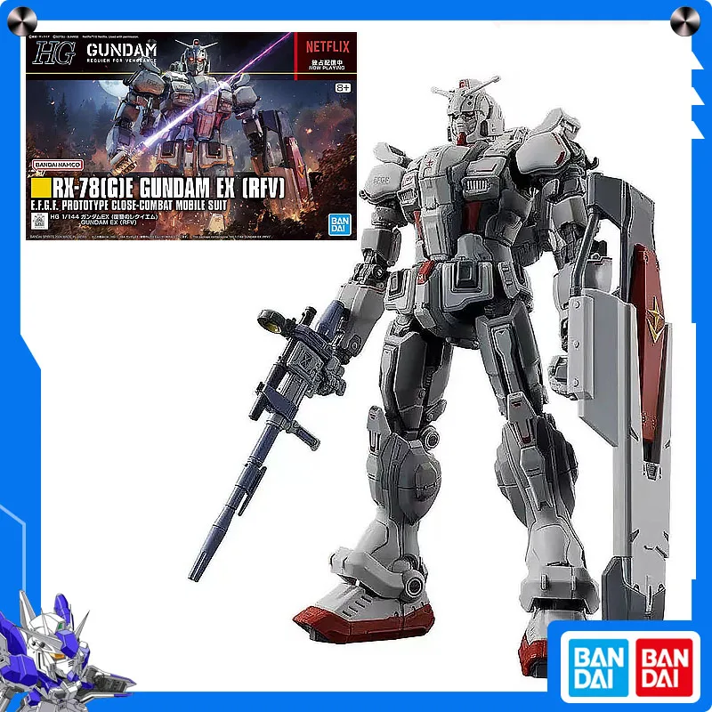 Figura Original de Anime Bandai Gundam modelo HG 1/144 RX-78[G]E Gundam Ex [RFV] modelo estándar ensamblado Requiem for Vengeance