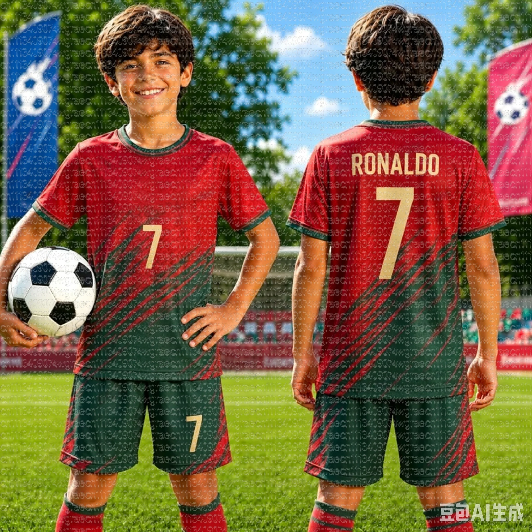 2026 Special NO.7 Ronaldo Fan Football Jersey Tee Shorts Set Women Men Portugal Fans Shirt and Shorts Summer Kids 2 Piece Set