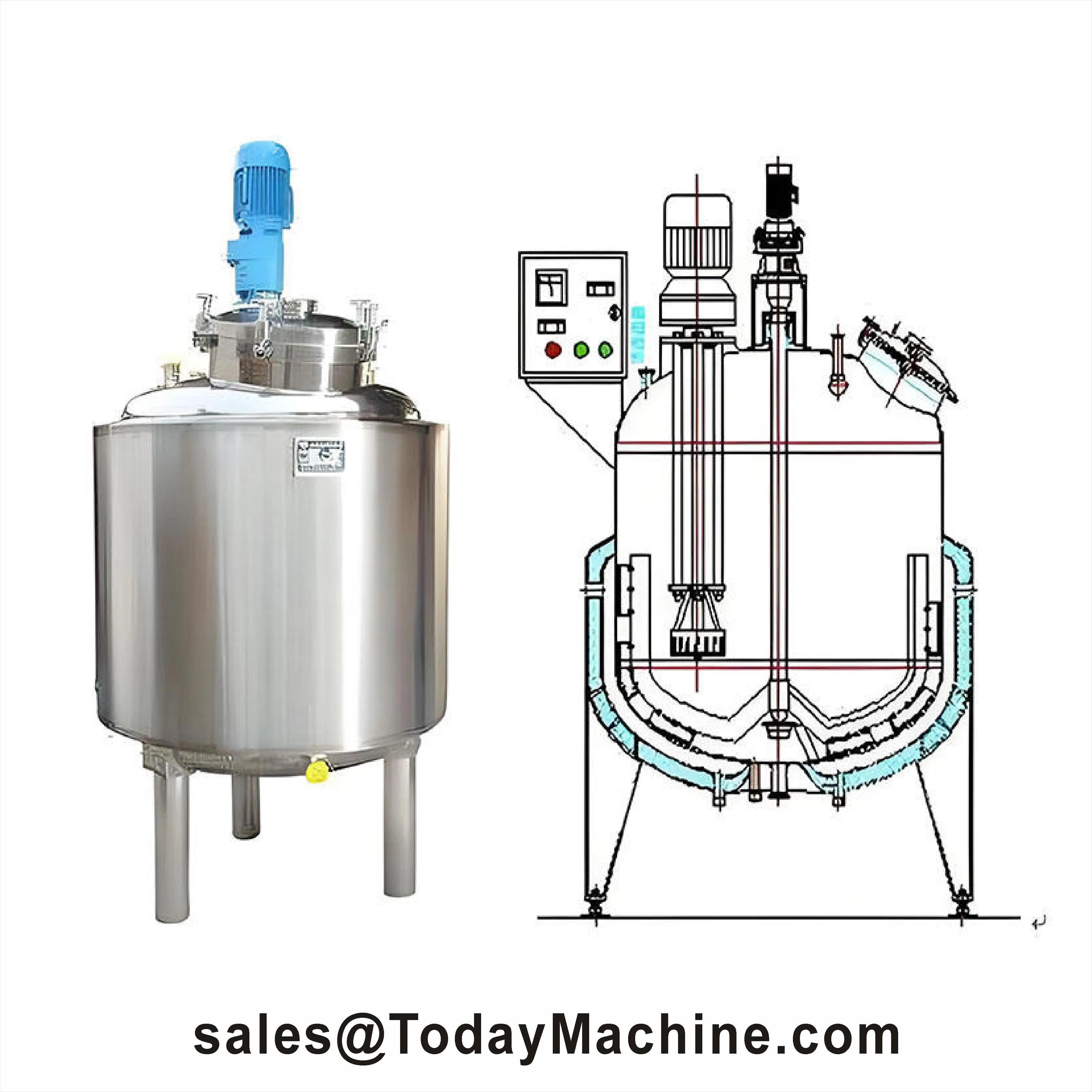 Mixing Tank Stainless Steel Mixer Tank Chemical Storage Tank With Cooling