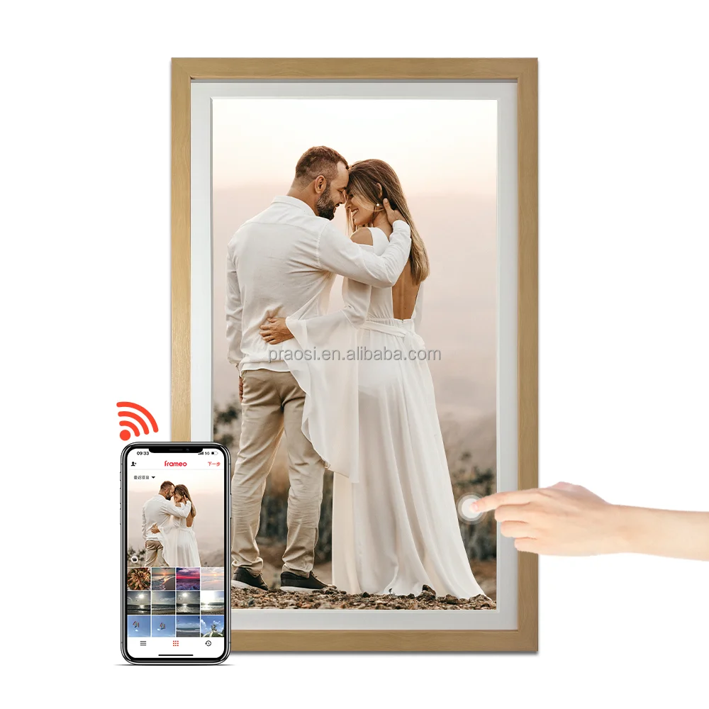 Pros Smart WiFi Digital Picture Frame Electronic Digital Photo Frame IPS Touch Screen Auto-Rotate Photos Video Frameo Custom APP