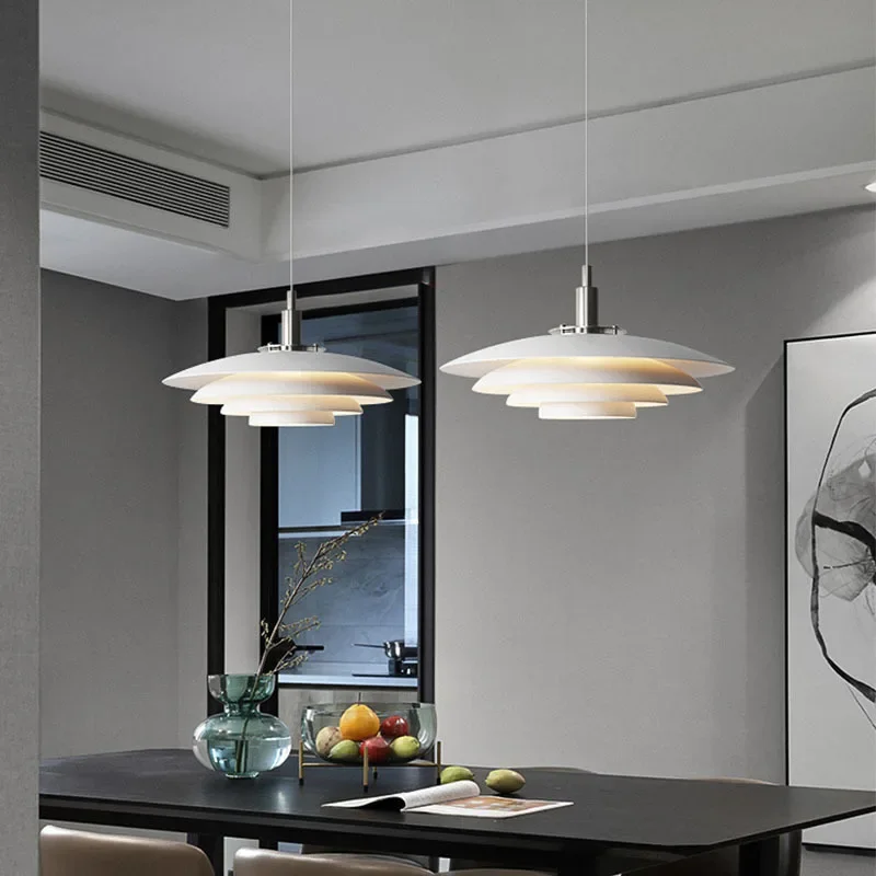 Imagem -06 - Estilo Dinamarquês Dimming Chandelier Nordic Iron Dining Pendant Light Luminária Interior para Decoração de Casa Lanterna Led Cores