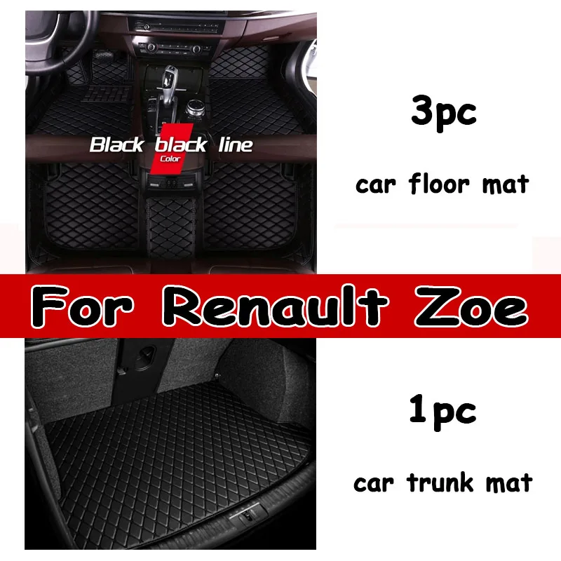 

Leather Car Floor Mats For Renault Zoe E-Tech Electric 2012~2022 5seat Anti-dirt Car Carpet Floor Mat Car Accessories Interior