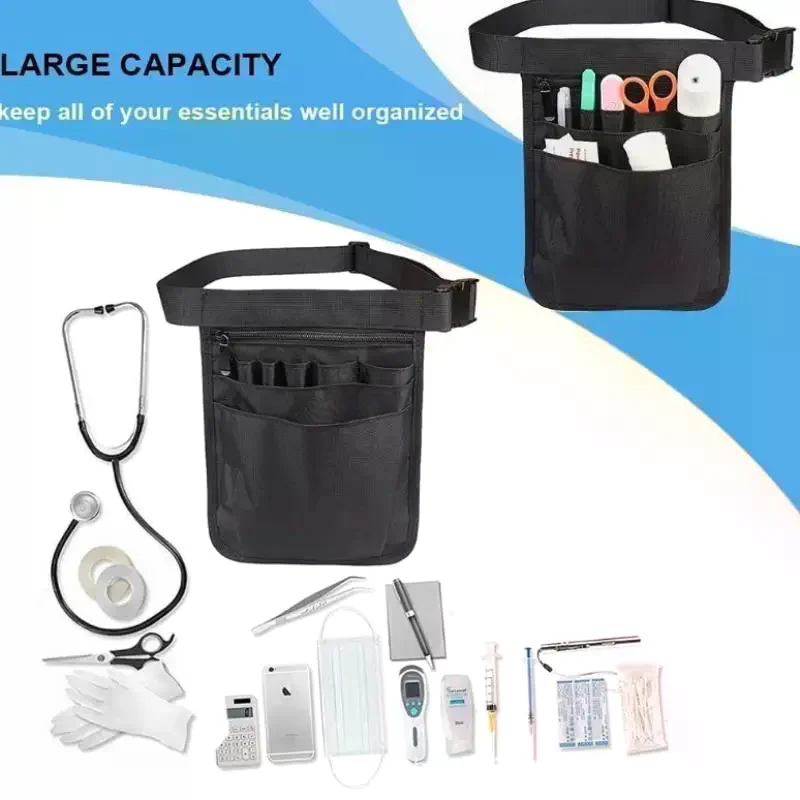 

Adjustable Nurse Fanny Pack Portable Large Capacity Oxford Cloth Nurse Pouch Waist Bag Multi Compartment Pocket Belt Organizer