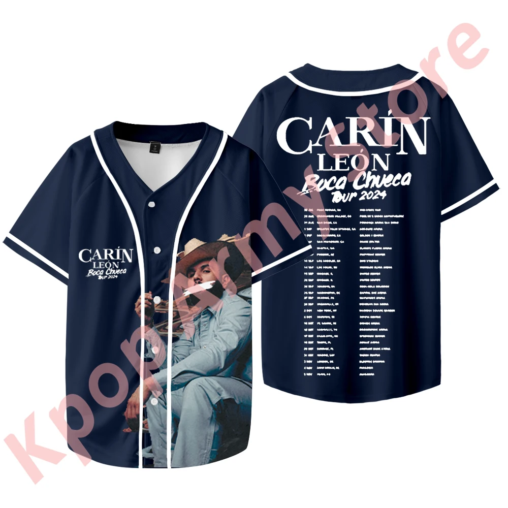 Carin Leon Boca Chueca Tour Merch Baseball T-shirts Summer Women Men Fashion Casual V-neck Short Sleeve Tee