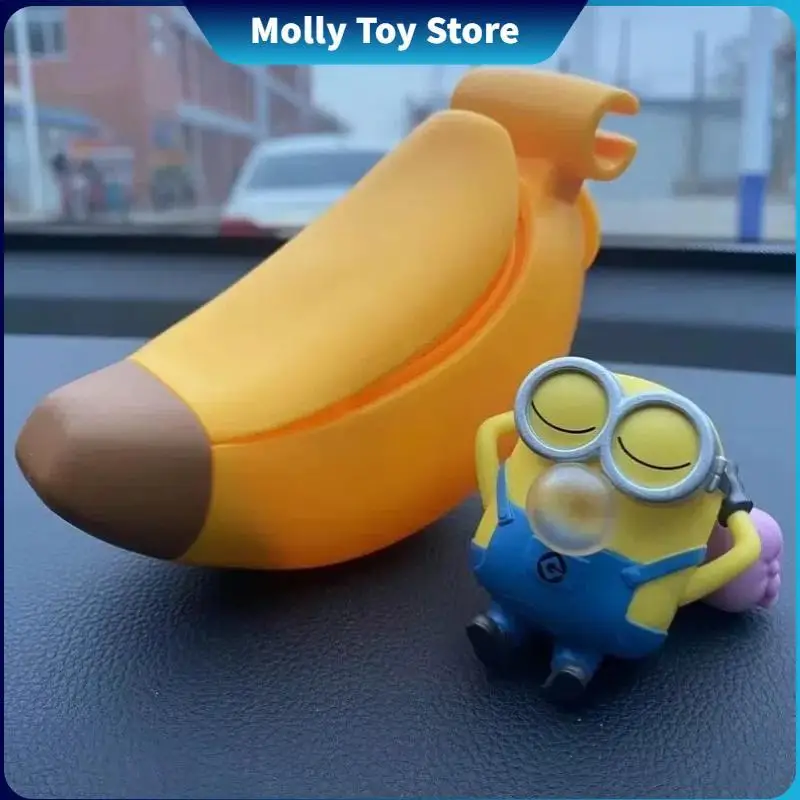 Minions Decompression Toy Blind Box Banana Pendant Bob Stuart Kevin Kawaii Squeeze Toy Cartoon Figures Ornament Collectibles