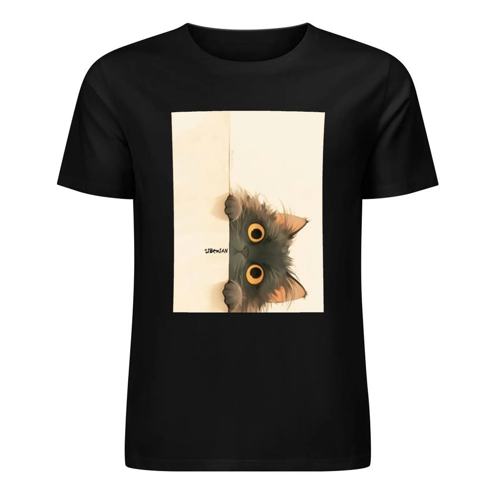 Peekaboo Siberian Cat T-Shirt custom t shirt anime oversized graphic tee men workout shirt