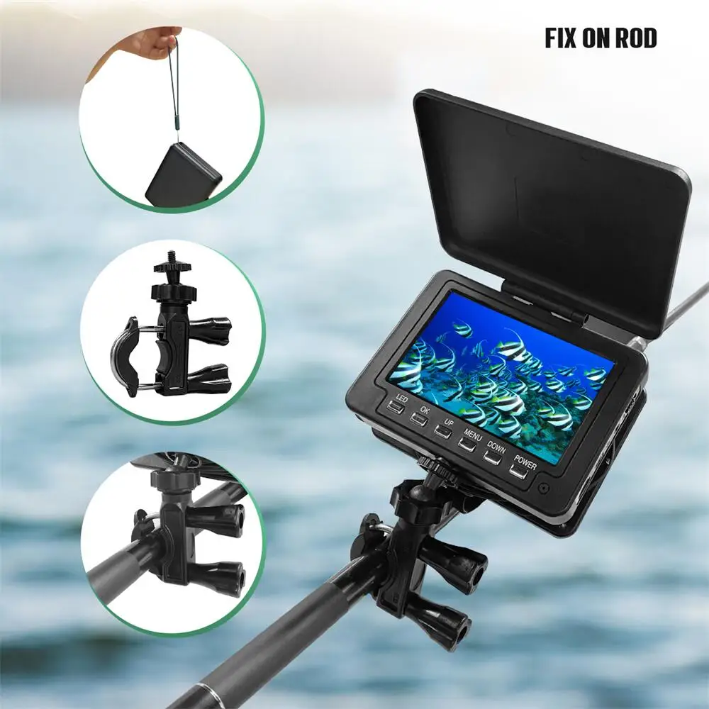 Underwater Fishing Camera,Portable 5" Ice Fishing, USB-C Charge, Battery 5000MAH, 1000TVL with12pcs infrared lamps