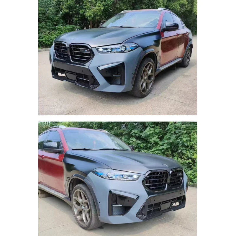 Suitable for 2008-2014 BMW X6 Old to New E71 to 2024 X6 MF96 Front and Rear Bumper Full Body Kit