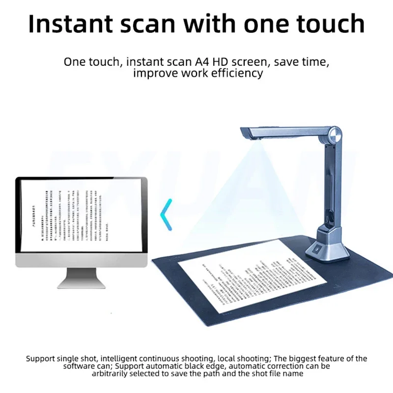 K1000 Portable High Definition Book Scanner  12 Mega-pixel  Capture Size A4 Document Camera for File Recognition Scanner