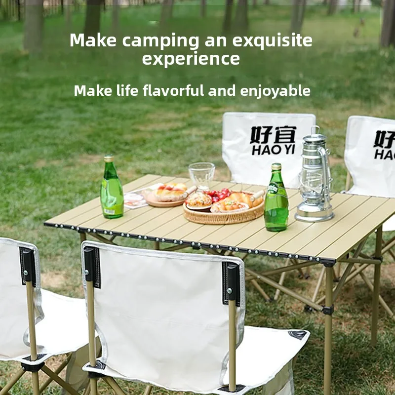 Mesa Plegable para Exteriores, Camping, Picnic, Pesca, Uso Familiar, Mesa de Estación de Trabajo, Mesa Plegable Tipo Egg Roll