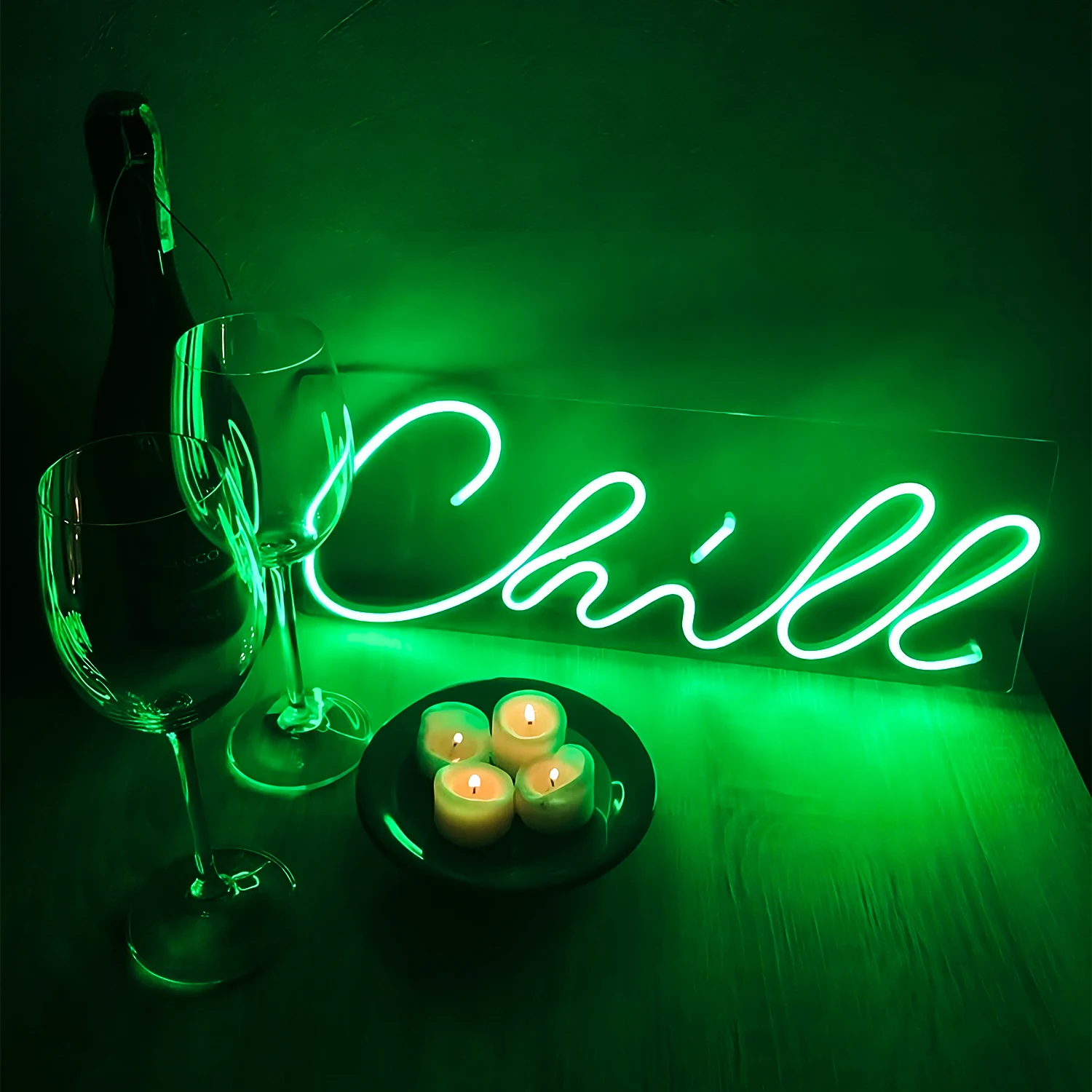 Imagem -04 - Chill Logotipo Neon Sign Personalizado Sinais Led Neon Decoração da Parede para o Quarto Bar Club Cafe Loja Decoração de Casa Presente Luz