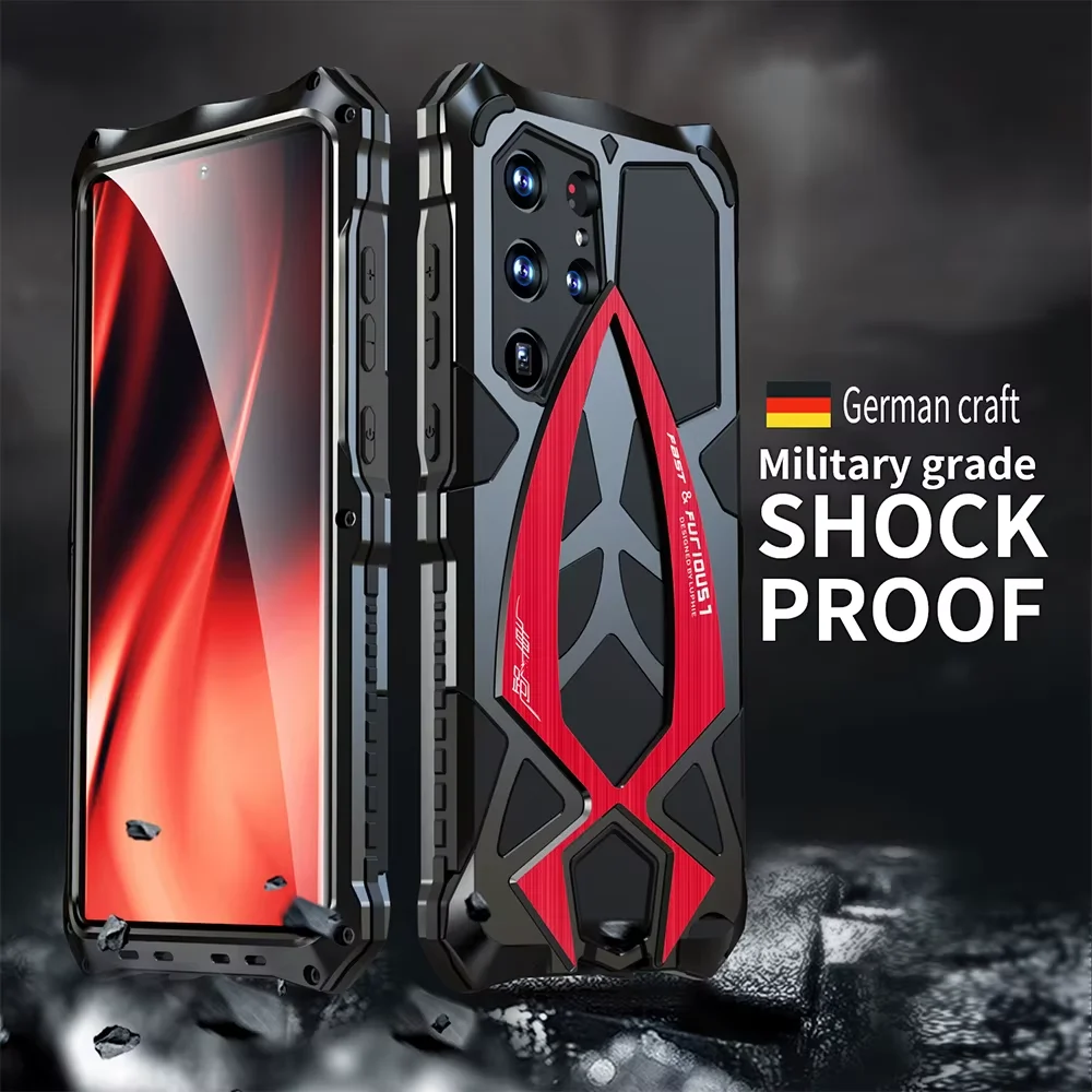 

Luphie Metal Full Protect Armor Phone Case For Samsung Galaxy S25 S24 Ultra Cover 23 S22Ultra S25 S24 Plus 5G Shockproof Fundas