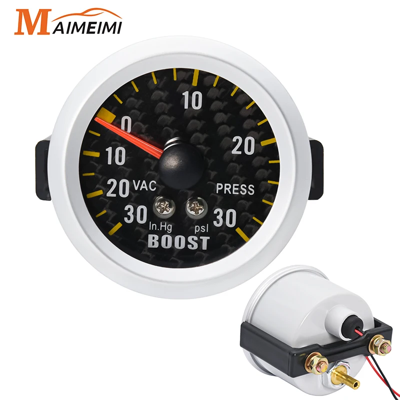 2 "52mm Boost Manometer psi Druck Turbo Boost Manometer mit Sensor -30 ~ 30 psi Boost Sensor Autozubehör Benzinmotor 12V