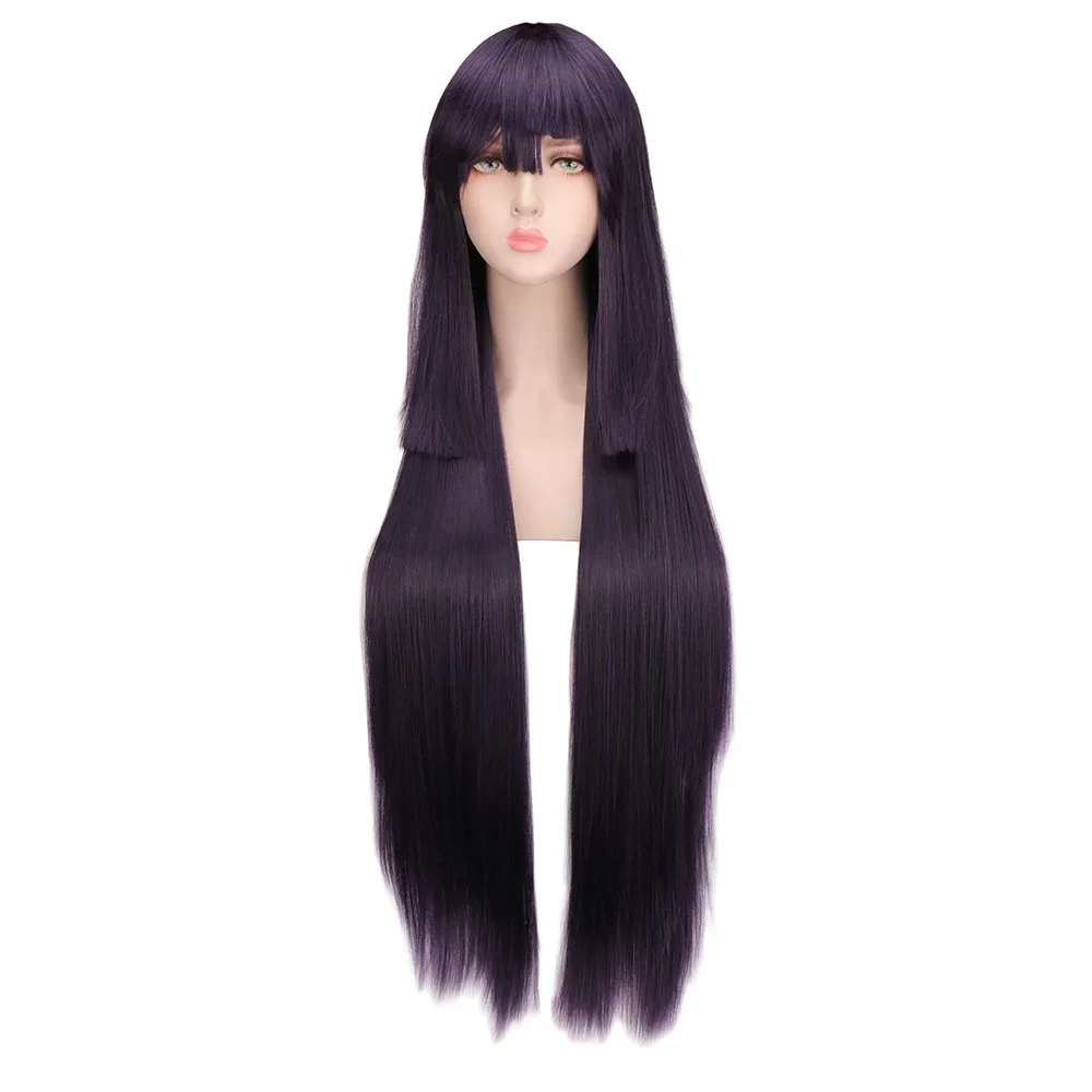 Mikan Tsumiki Wig Girls For Cosplay Party Hair Accessory for Halloween Long Black Purple Wigs Party Wigs Halloween