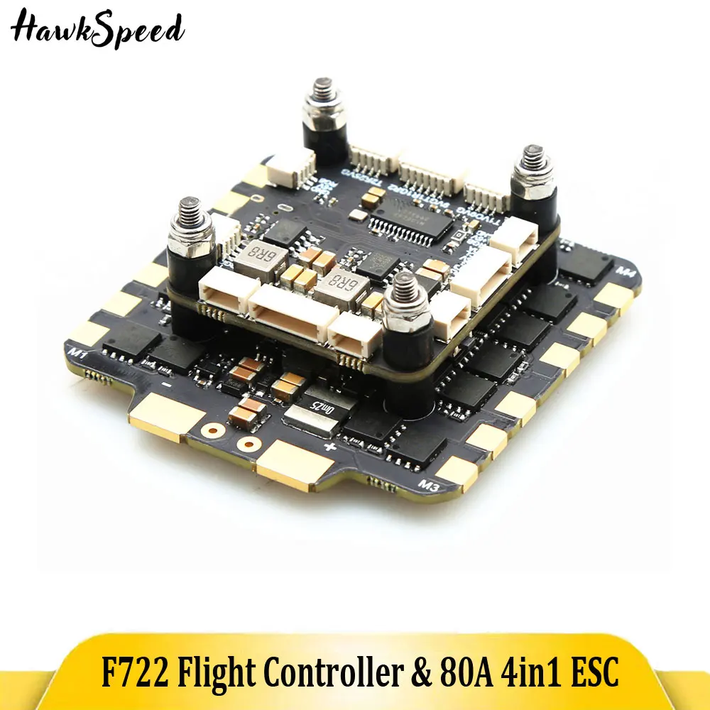 TEARCKEP F722 80A Stack F722 F7 Flight Controller With 80A 4in1 BLheli_S ESC for RC FPV 13-15inch Freestyle Racing Drone