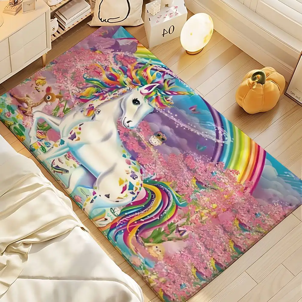 H-Custom Dabbing Unicorn Carpet Bathroom Anti-slip Mat Door Mat Home Decoration Mat Entrance Door Mat Scratch-resistant Door Mat