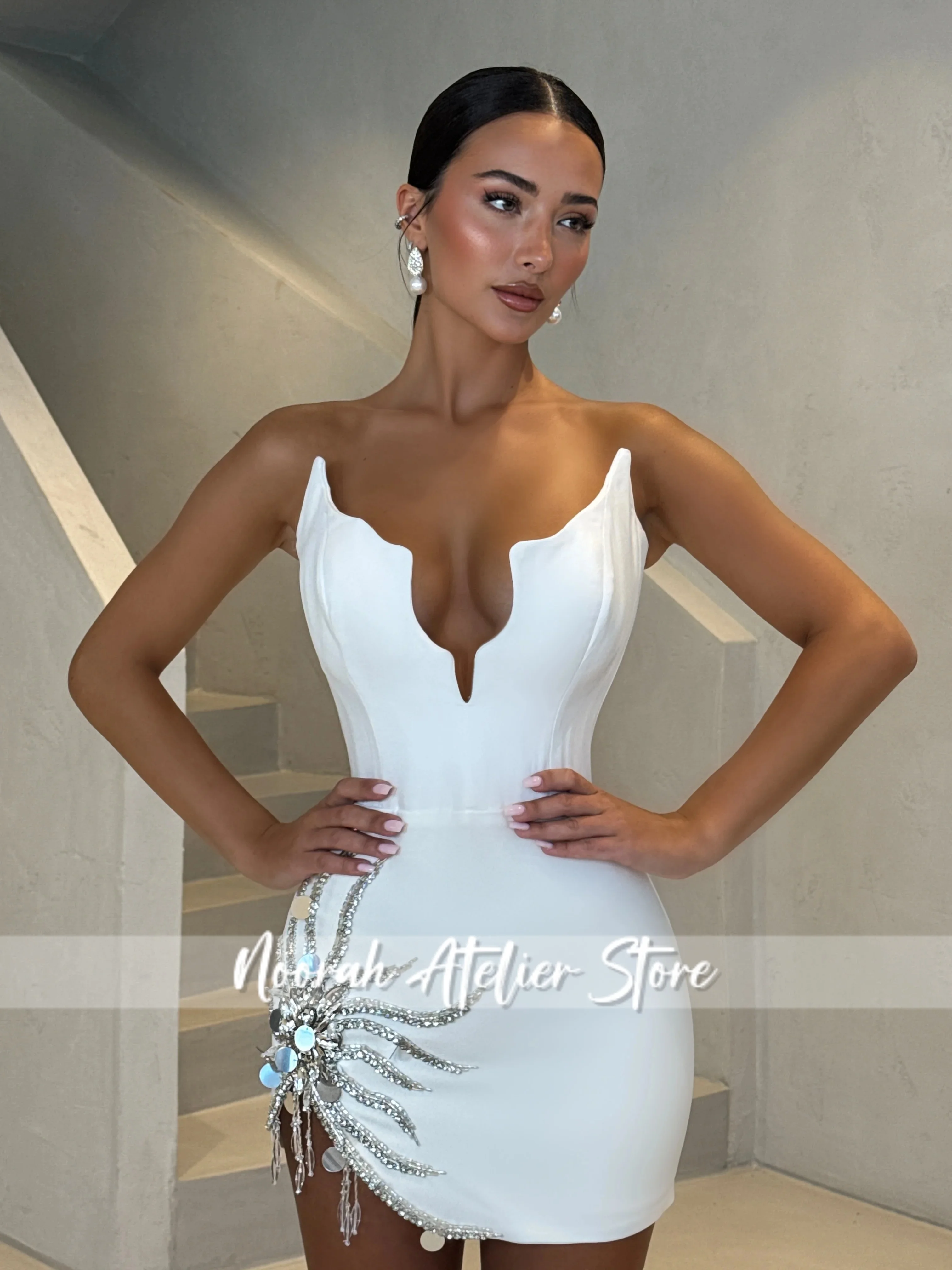 Yellow 3D Orchid Floral Homecoming Dreeses Crop Top Mini Gown 2 Piece Dress Night Out Cocktail Party Formal Gown Customized