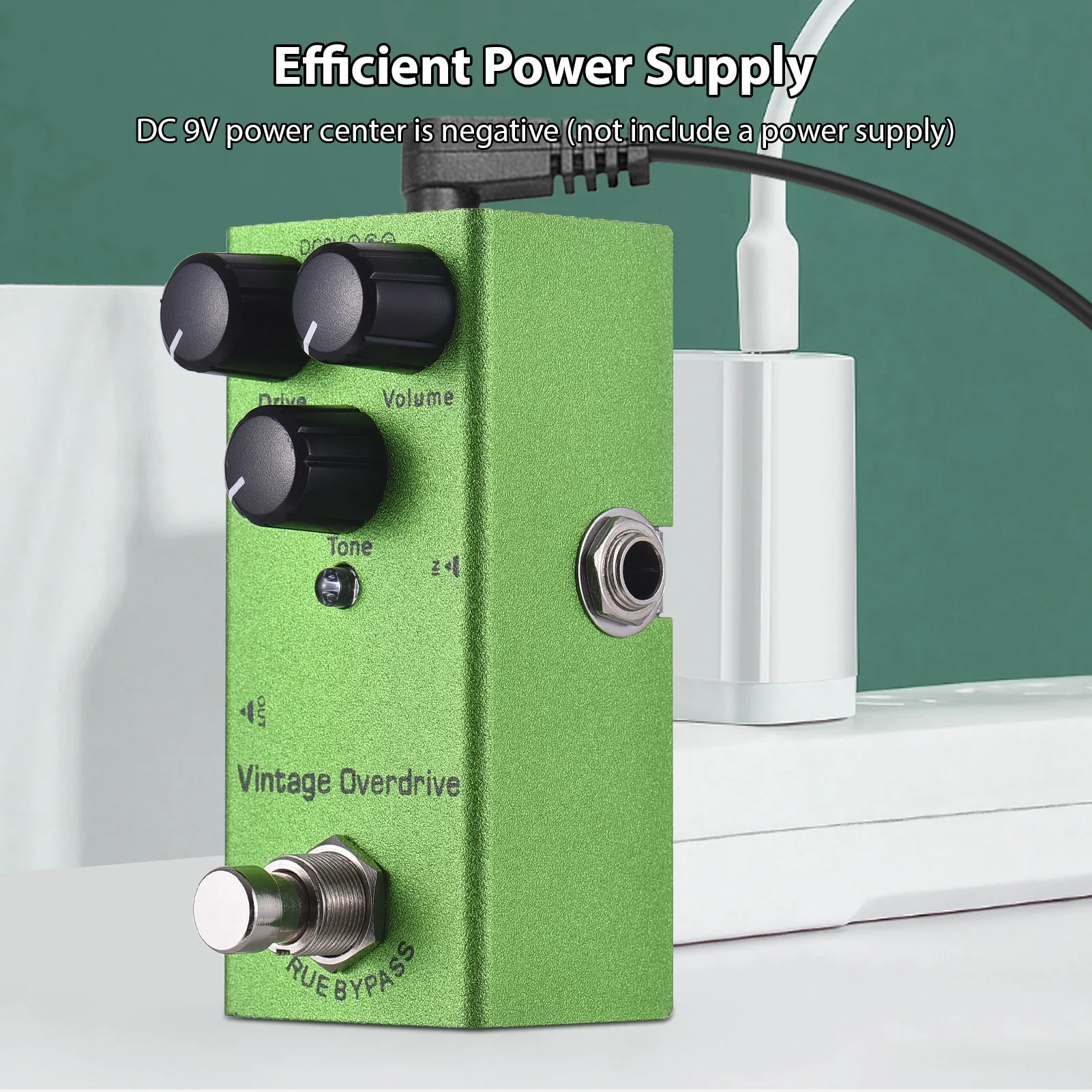 

Педаль эффектов овердрайв для гитары в винтажном стиле с регуляторами Drive/Volume/Tone, вход/выход 6,35 мм, питание DC 9В, для электрогитары