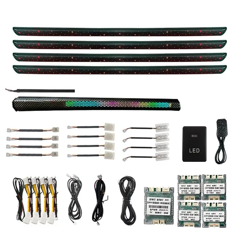 Colorful LED Ambient Interior Light for Mark X Reiz 12V AC Acrylic Fiber Optic Strip Multiple Modes Car Decoration Light