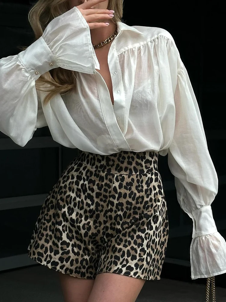 

Elegant Pink Long Sleeve Shirt for Women Loose Button Lapel Blouse Solid Color Office Top High Street Fashion Autumn Female