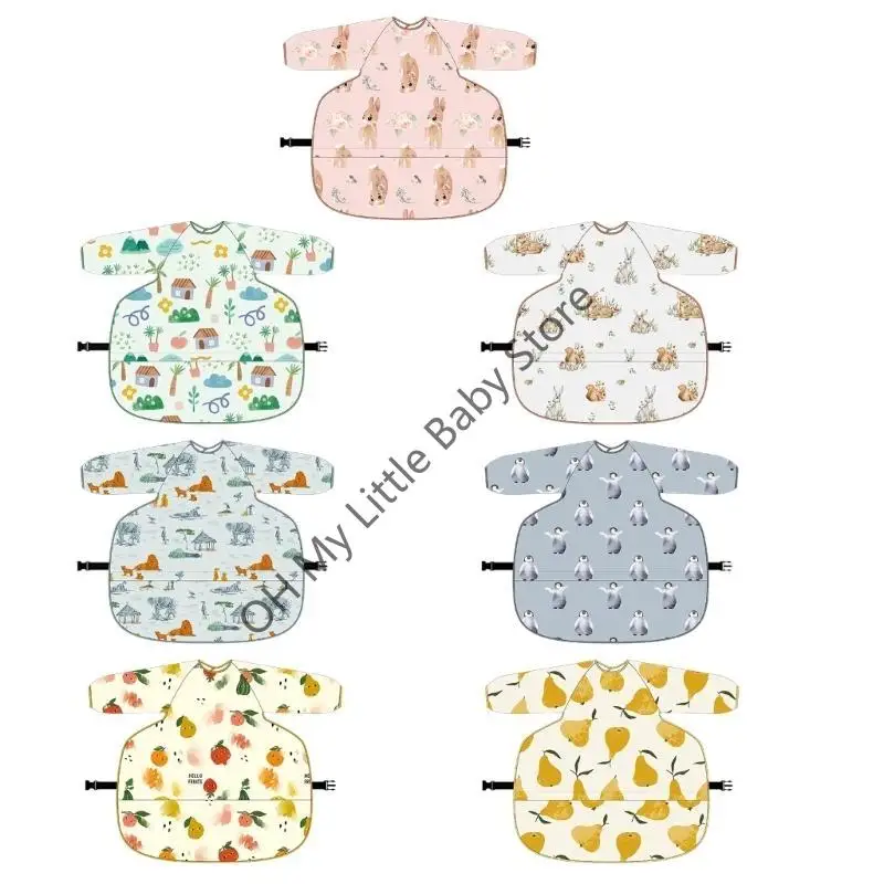 

M76C Completes Нагрудники для кормления младенцев с рукавами Детский халат с длинными рукавами