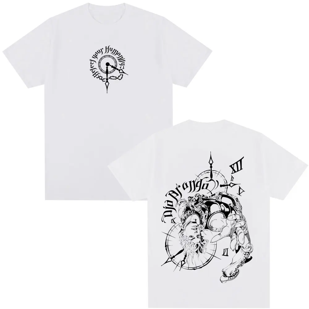 Anime JoJo Bizarre Adventure T-shirt Drop Dio Over Heaven Manga T-shirts Men Women 100% Cotton Casual Comfort Oversized T Shirt