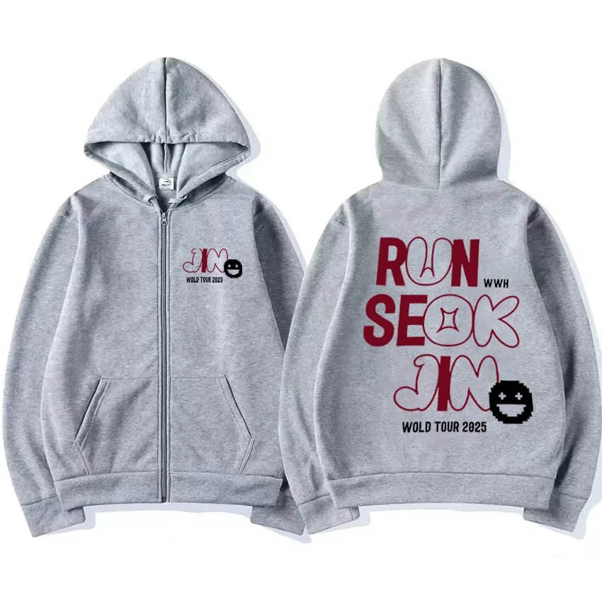 جين Runseokjin جولة حول العالم 2025 هوديي الرجال النساء جديد خمر معطف الصوف عادية زمم سترة الخريف الشتاء بلوزات المتضخم