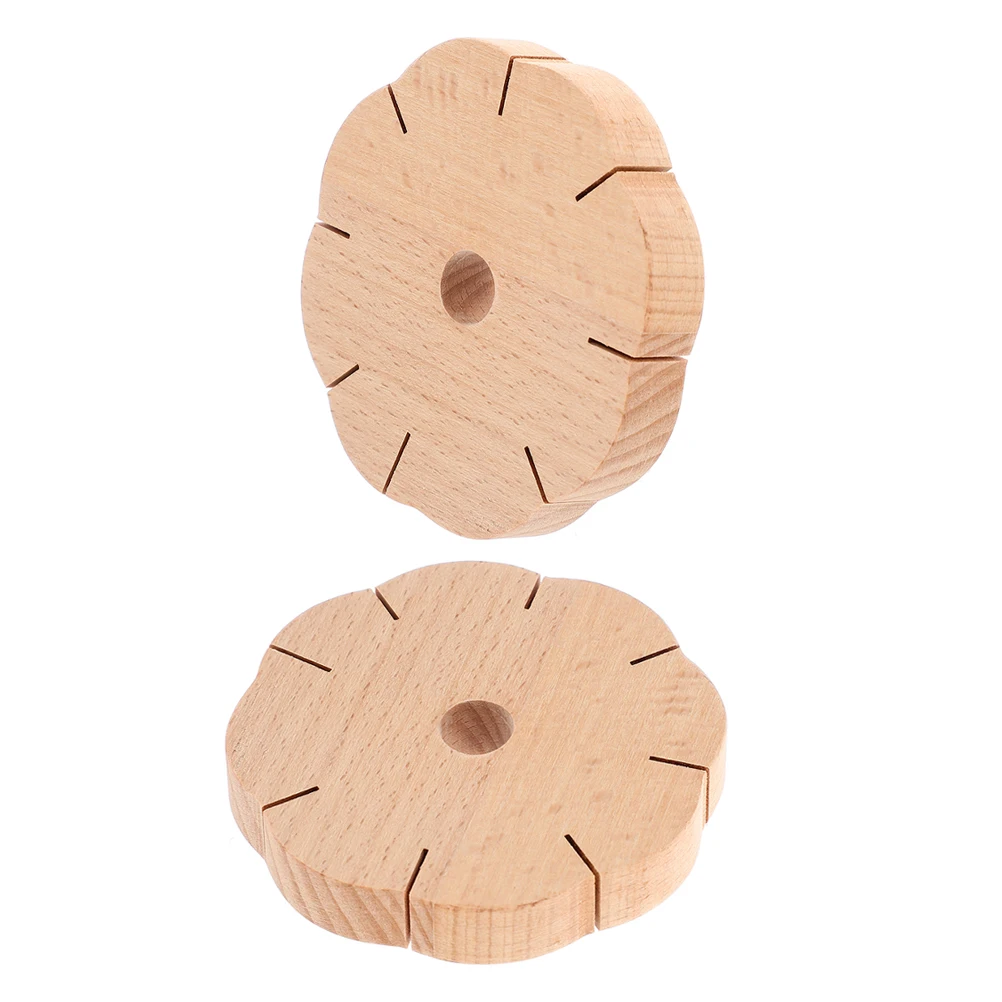 

2 Pcs Rope Knitting Machine DIY Craft Tool Bracelet Wood Knitter Wooden Disc Weave Boards Easy Store Safe Secure Practical