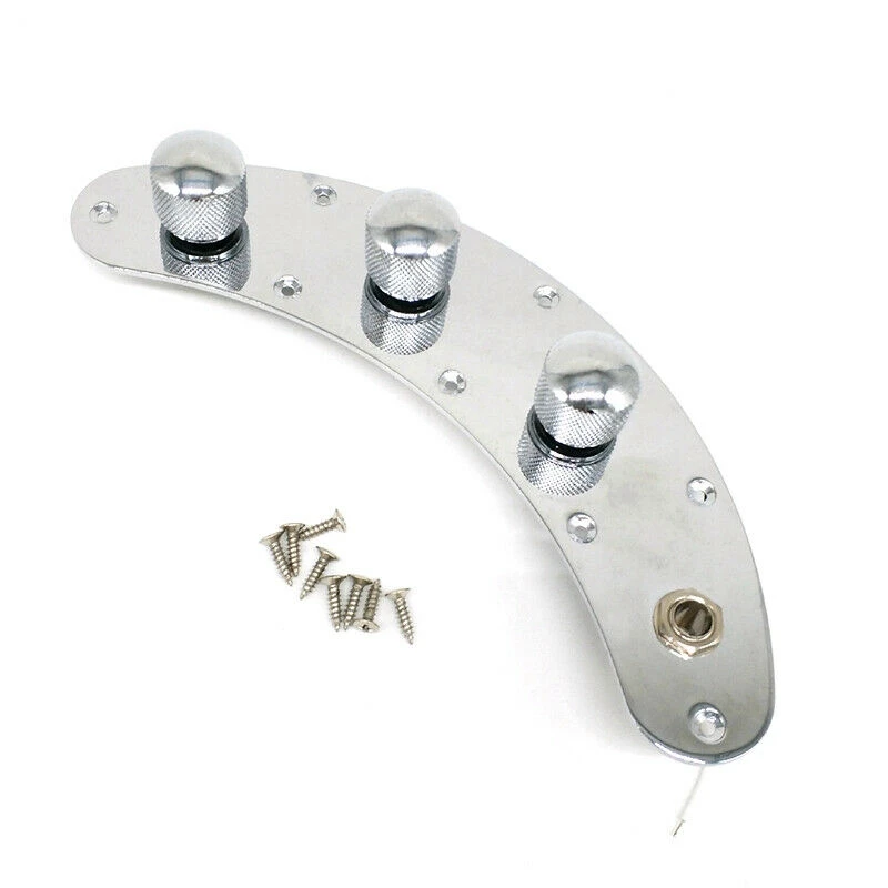 Bass Control Plate Chrome Silver For Music Man Style Electric Guitar Bass