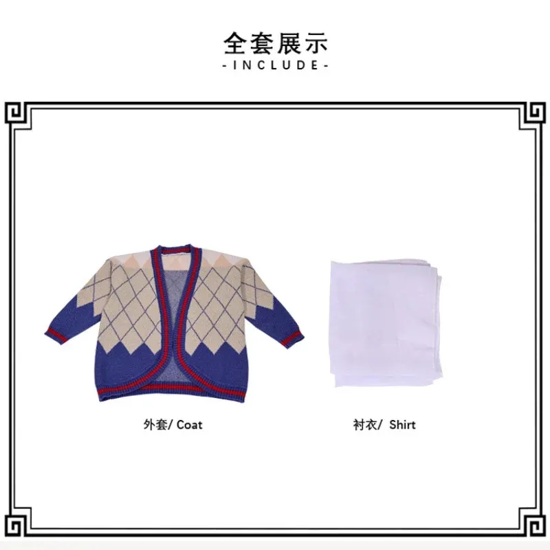 Jogo amor e espaço profundo rafayel qiyu cosplay traje casaco camisa conjunto completo outono inverno camisola assimétrica cardigan roupas quentes v; 6