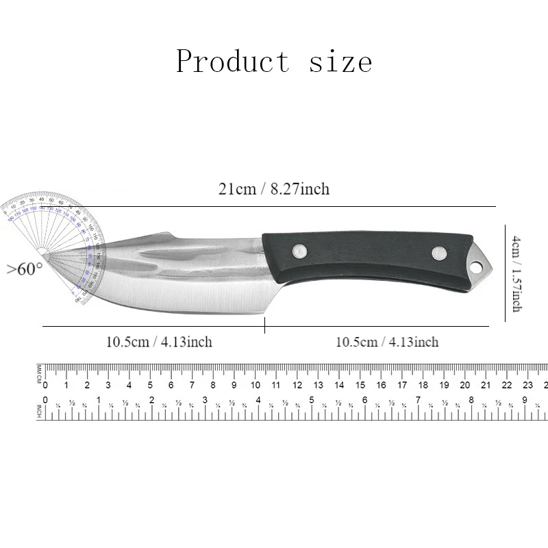 Sharp and Hard Stainless Steel Hand-Forged Knife Portable Multifunctional EDC Pocket Knife Outdoor BBQ Knife Kitchen Knife