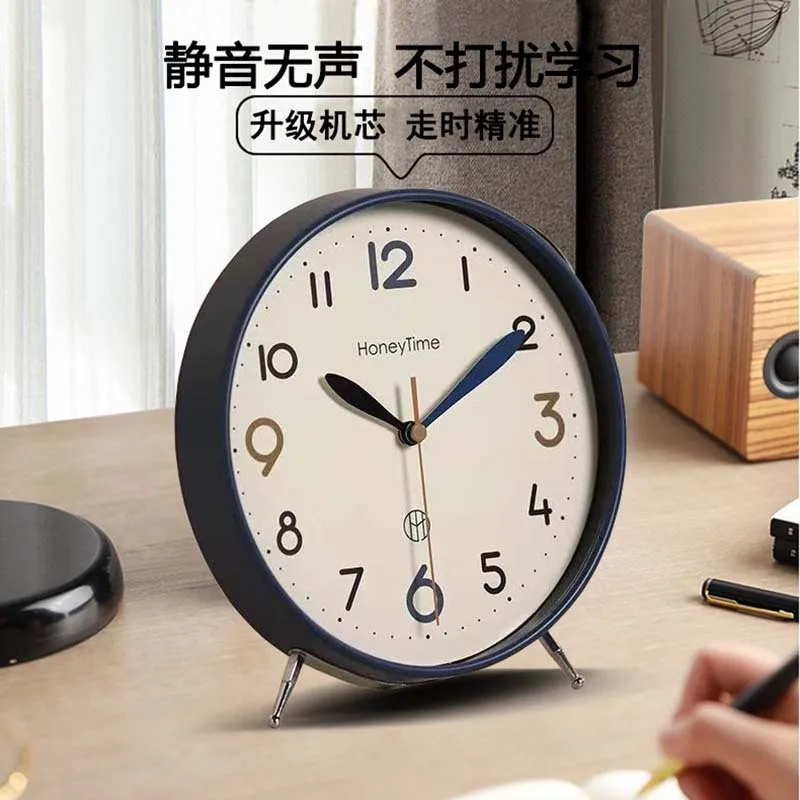 Silent Non Ticking Modern Table Clock Simple Quartz Desk Clock For Living Room Bedroom Home Sitting Room Office Classroom Decor