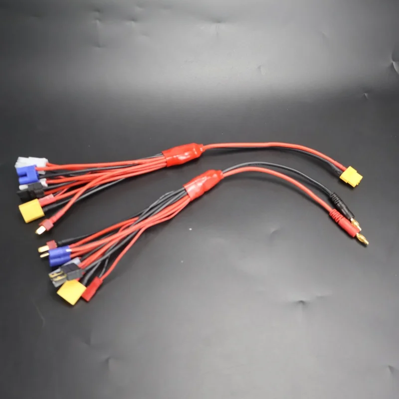 

For RC Multifunction Balance Charging 8IN1 Soft Silicone Charging Wire XT60 Connector to XT60 XT30 T Plug JST EC3 Wire Cable