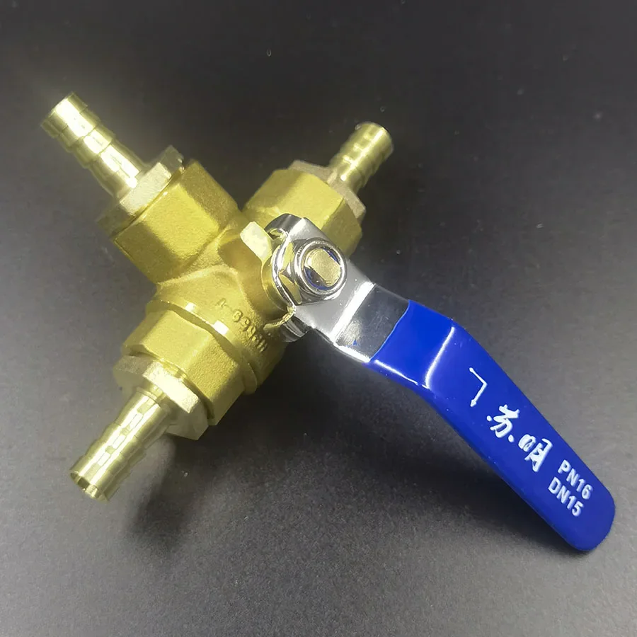 Brass Full Port 6/8/10/12/14/16/19/25/32mm Hose Barb T-Port L-Port 3 Way Ball Valve Connector Adapter For Water Oil Air Gas