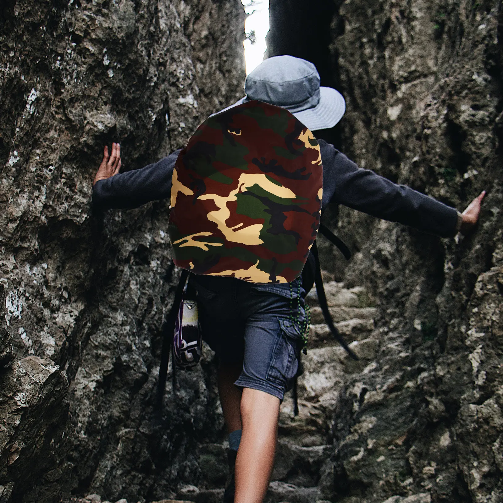 

Camouflage Waterproof Backpack Rain Cover 20D High-Density Protection for Hiking Camping Travel Outdoor Adventures Lightweight