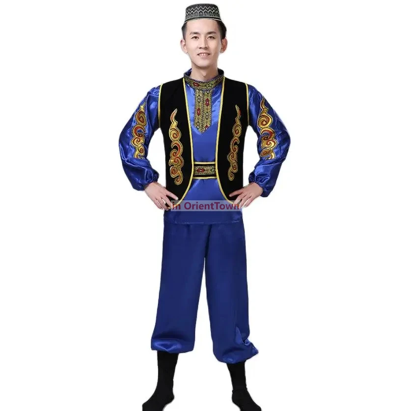 Performance Suit Sinkiang Ethnic Clothes Adult Festival Stage Party Dance Wear Xinjiang  Men Costume Uyghur Cosplay Dress