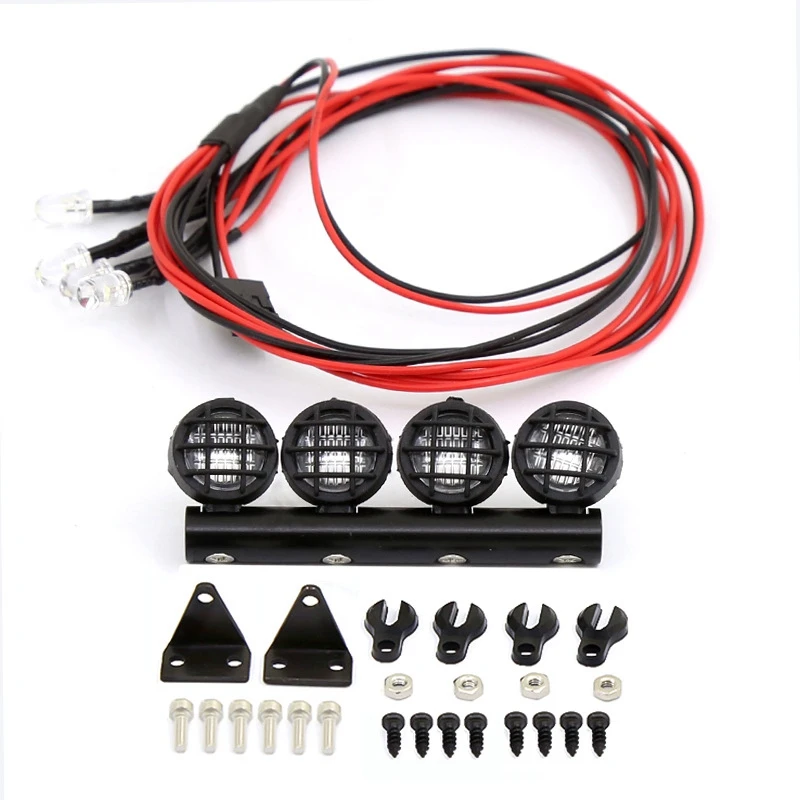 Practical RC Car LED Roof Lamp Lights Bar for WPL 1/18 1/24 RC Truck Car Upgrade Parts Accessories,4 LED