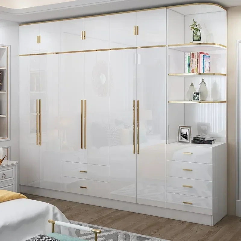 Wardrobe, Multi-functional Two Three-door Wardrobe, Multi-size Can Be Selected with Top Cabinet and Side Cabinet, Home Wardrobe