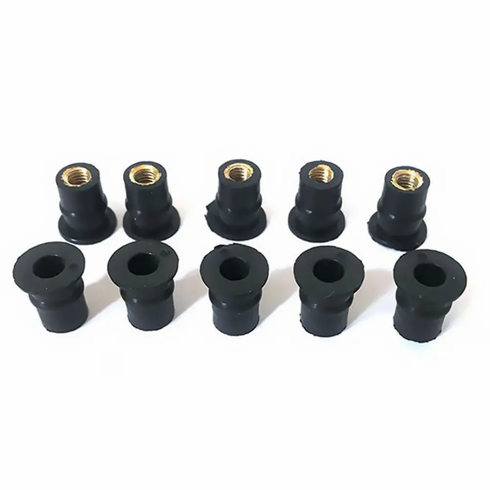 10Pcs M4 Motorcycle Windscreen Well Nuts Sturdy Rubber Metric Nuts for Bike Kayak Canoe Windshield Mounting Professional Grade