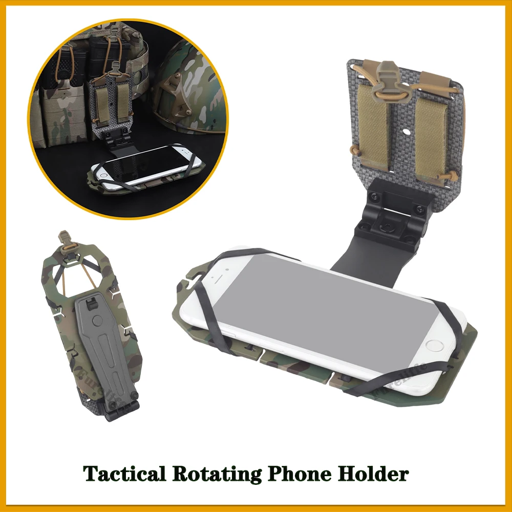 

Tactical Swivel Folded Adjustable Smartphone Stand MOLLE Holder Accessories Cell Phone Carrier Plate Navigation Hunting Shooting