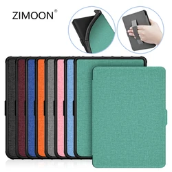 For Kobo Clara HD 2018 Fabric Soft Case with Hand Strap Smart Cover for Tolino Shine 3 Magnetic Protective Shell