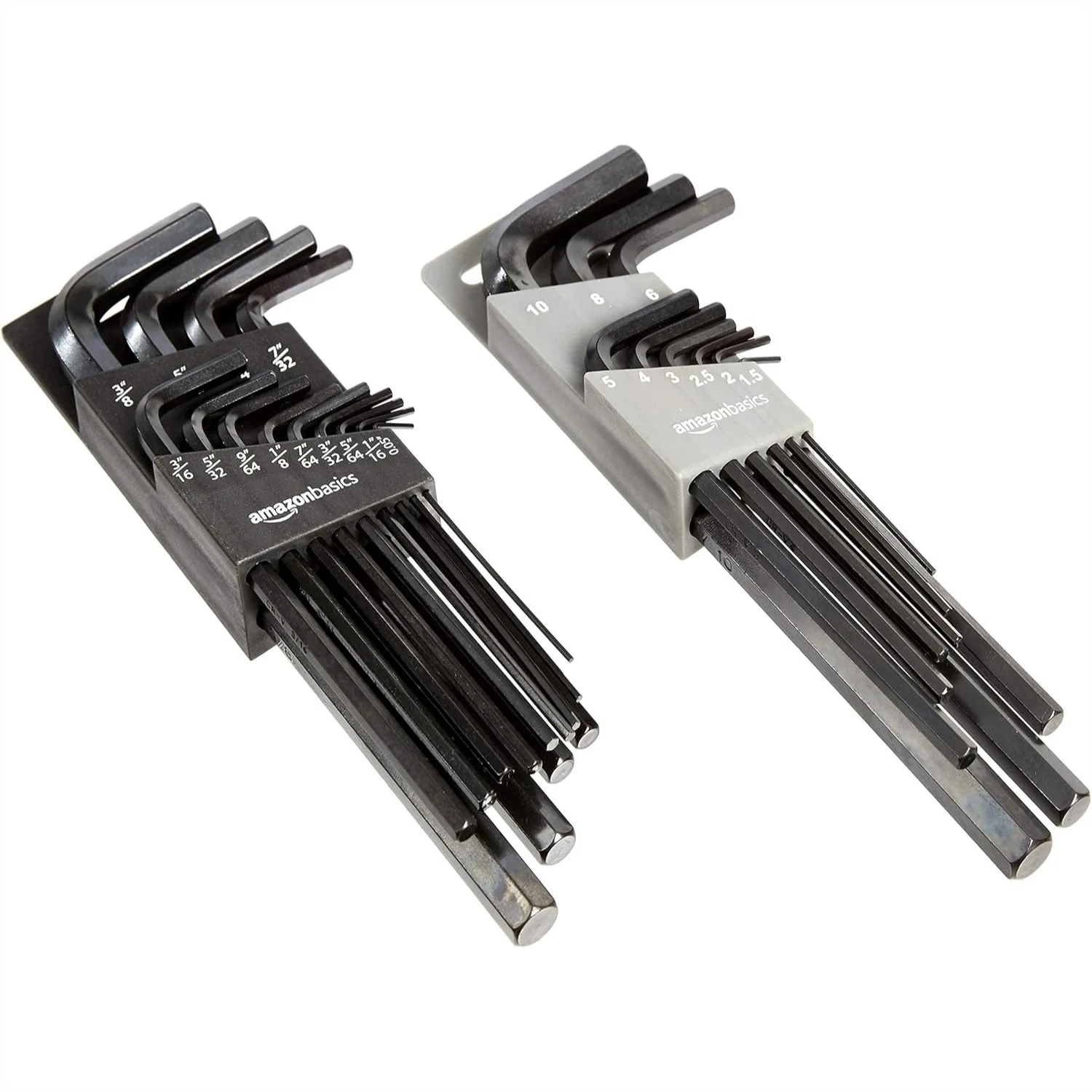 

22-Piece Long Arm Hex Key Wrench Set - SAE/Metric, Chrome Vanadium Steel with Storage Case