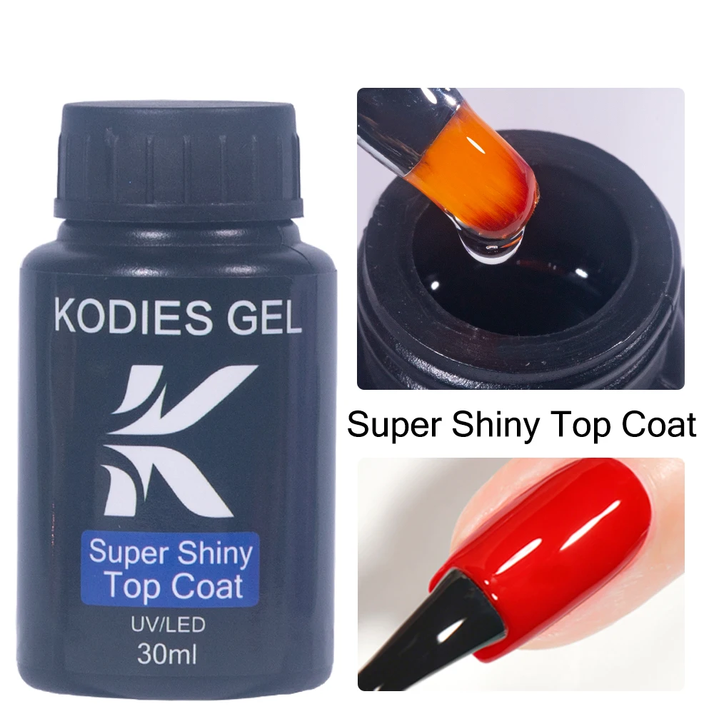 KODIES GEL Dicken Gummi Basis Mantel Top Mantel Keine Wischen UV Gel Nagellack Semi Permanent Lange Anhaltende Matte Topcoat verstärken Gellak