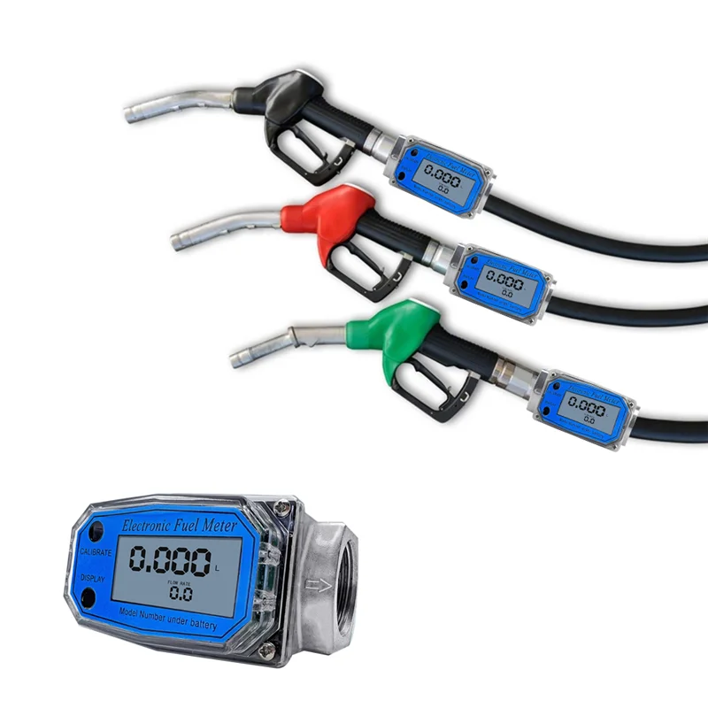 25 Digital Turbine Flow Meter for Measuring Gasoline Water Sea Liquid Flowmeter Blue