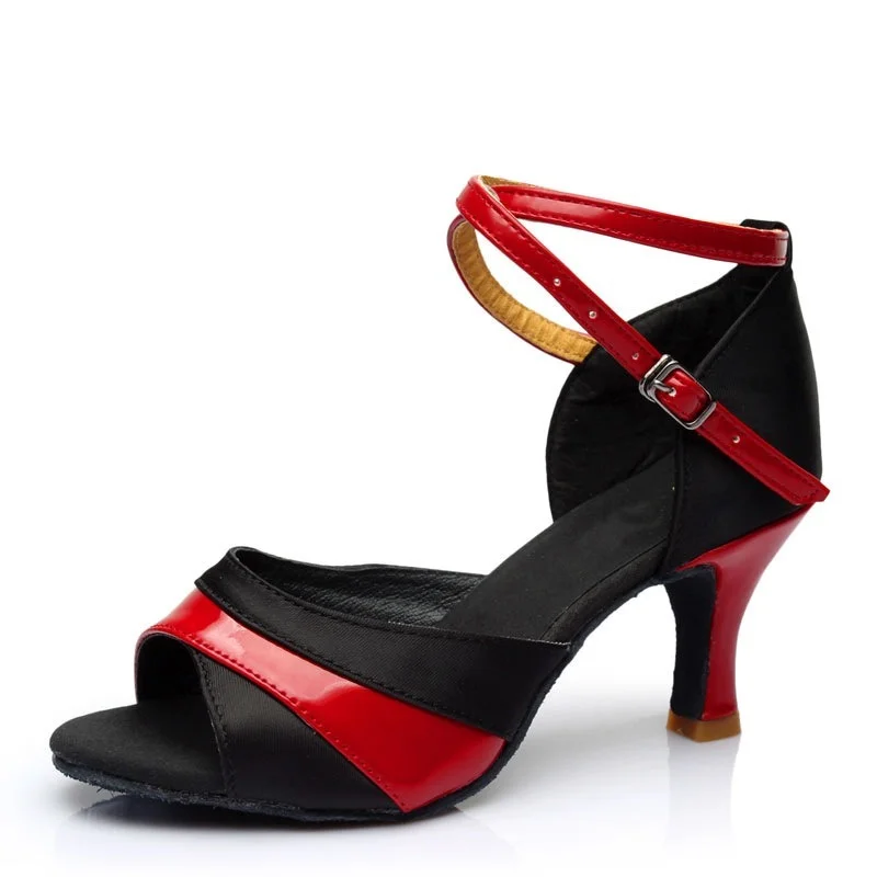 Hot Sales Brand Nieuwe Vrouwen Latin Dans Schoenen Hakken Tango Ballroom Vrouwen Salsa Zachte Zool Vis Mond Dans dansen Schoenen