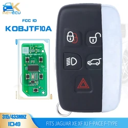 KEYECU KOBJTF10A 315MHz/434MHz ID49 Chip Smart Remote Key per Jaguar XE XF XJ F-Pace F-Type 2014-2020